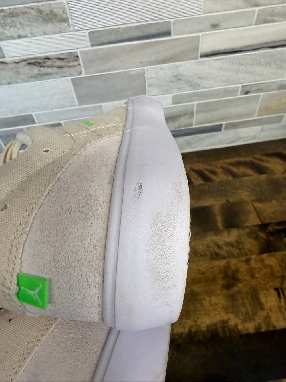 Nike Jordan series .05 Women's Cream Sneakers with Neon Green Accent - Picture 3 of 7